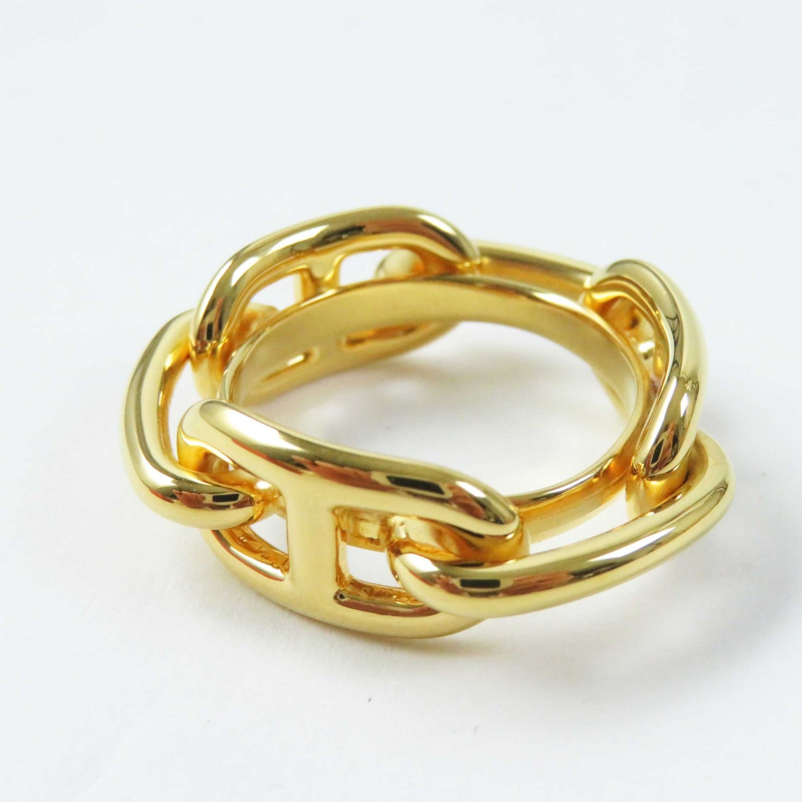 Hermes Legato Rugate Scarf Ring Gold