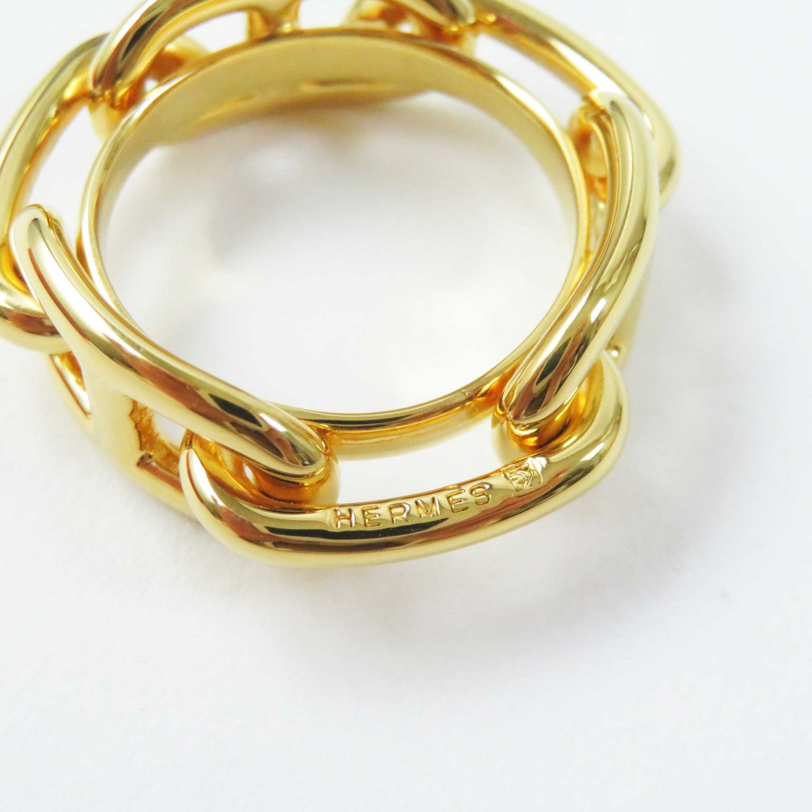 Hermes Legato Rugate Scarf Ring Gold