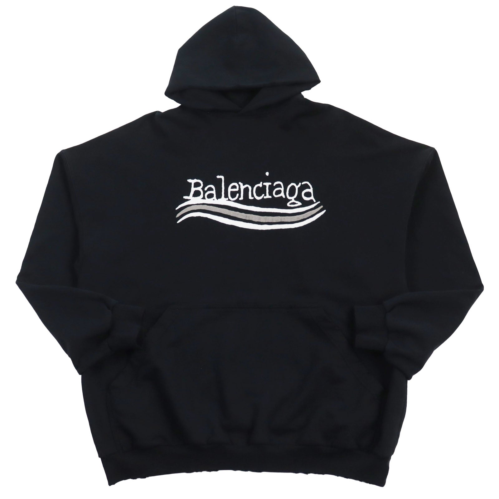 Balenciaga Distressed Logo Hoodie Sweatshirt