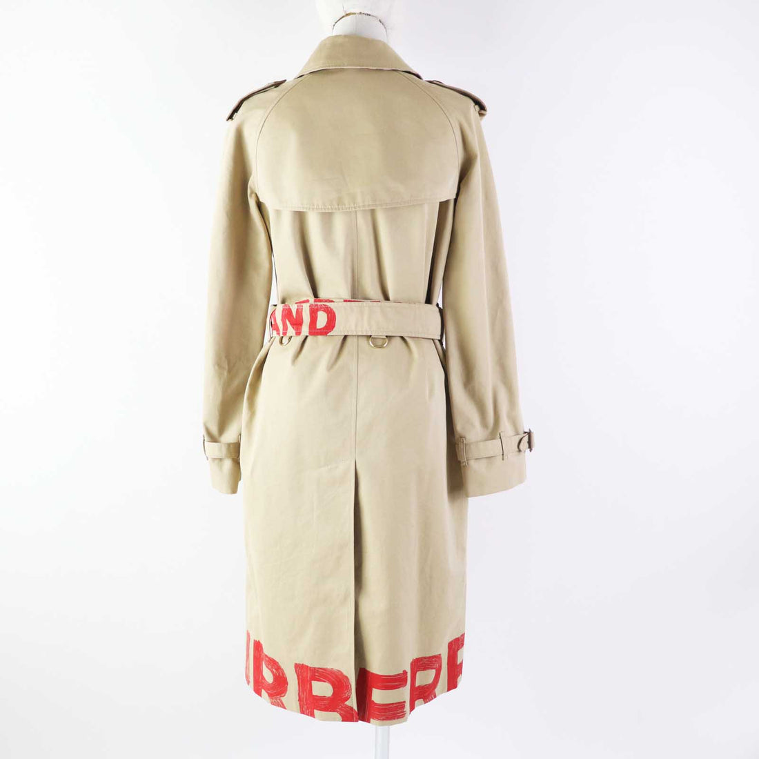 Burberry Graffiti Cotton Trench Coat Beige 36