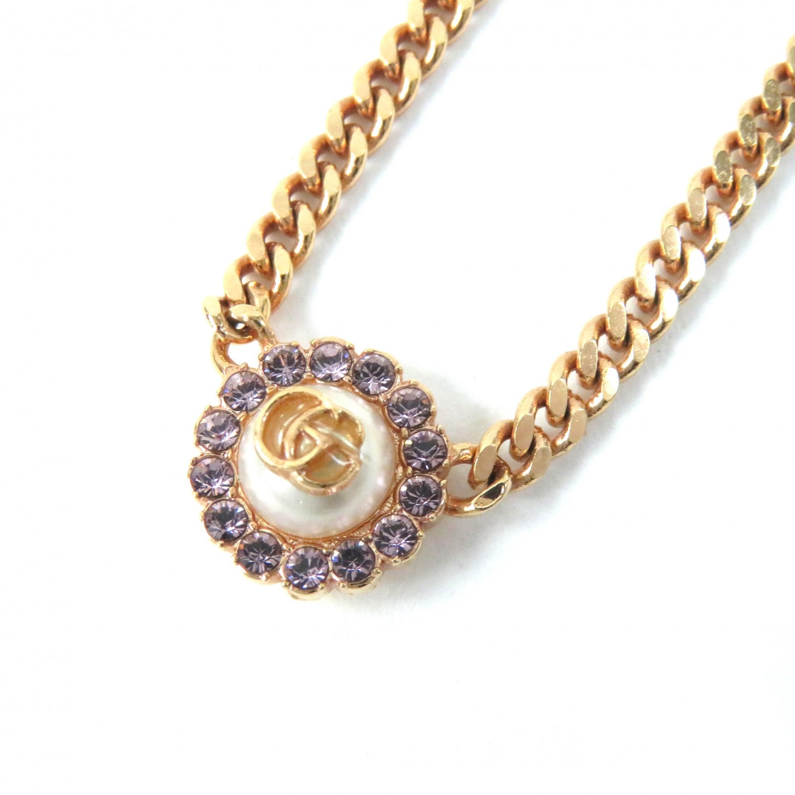 Gucci Double G Flower Necklace Rose Gold