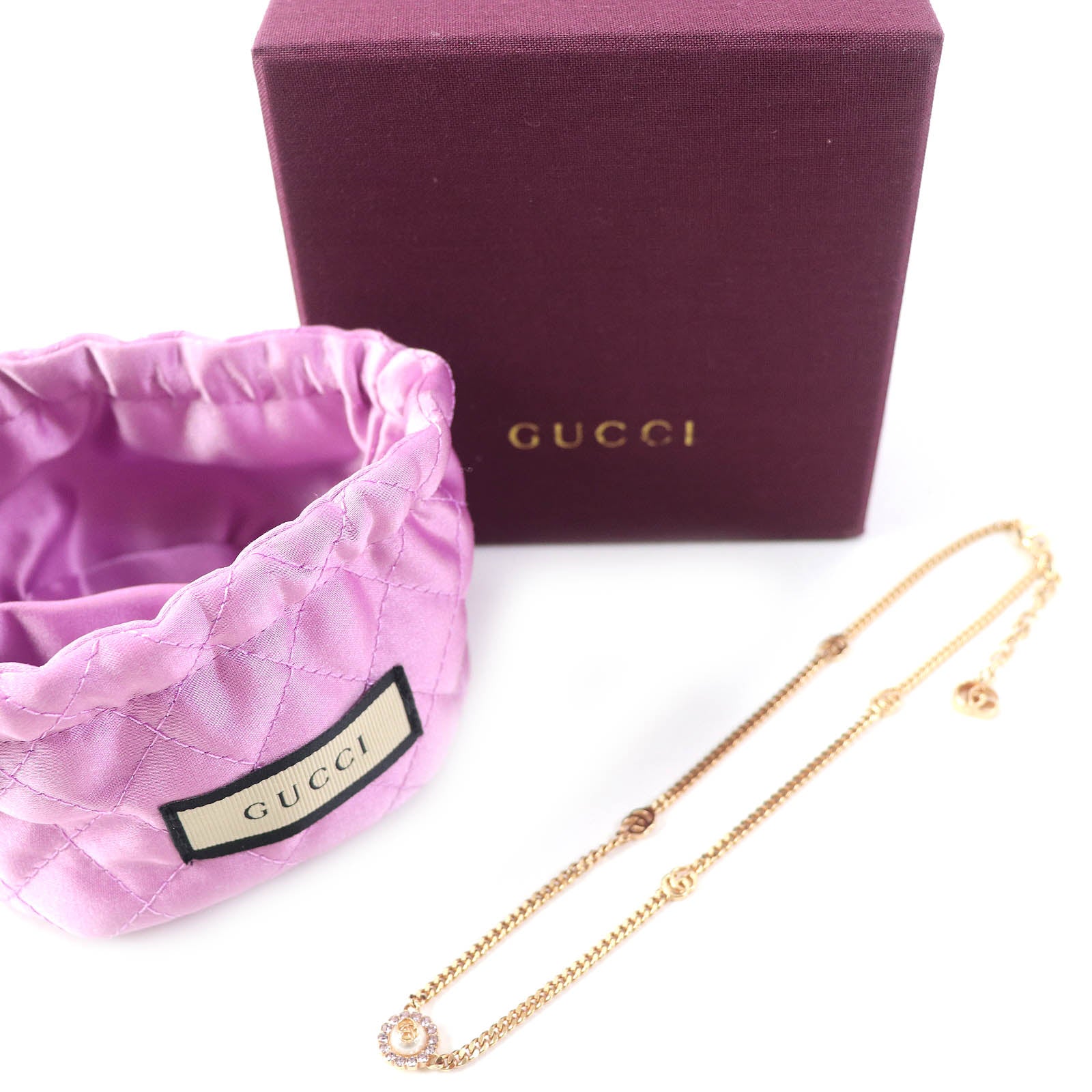 Gucci Double G Flower Necklace Rose Gold