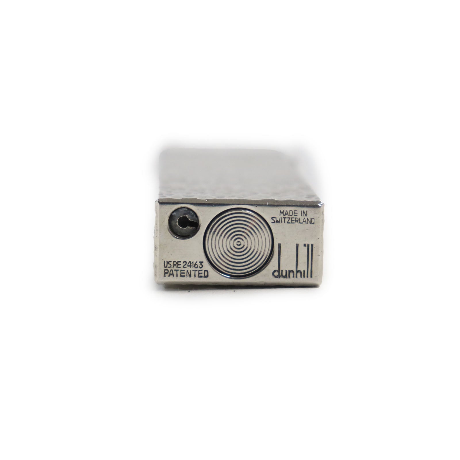 Dunhill Square Pattern Gas Lighter Silver Case