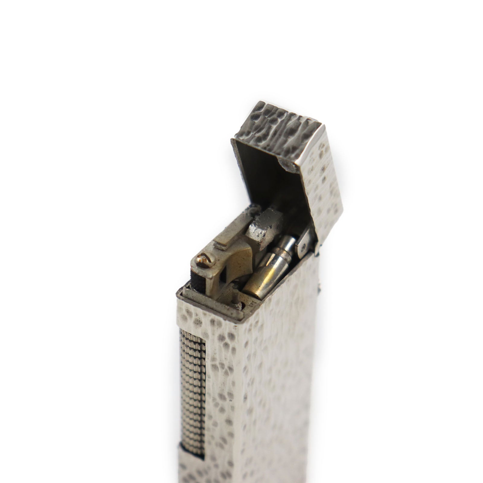 Dunhill Square Pattern Gas Lighter Silver Case