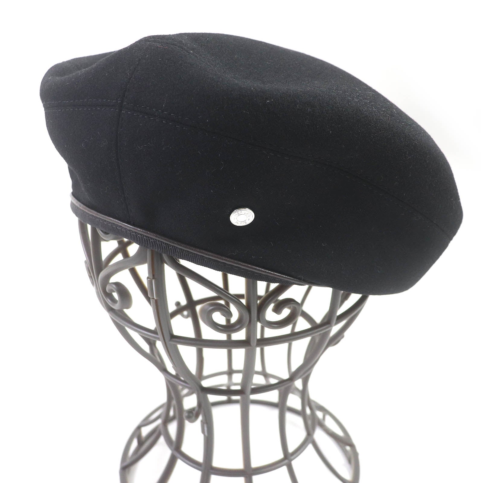 Hermes Cashmere Beret Hat Black 57 Women