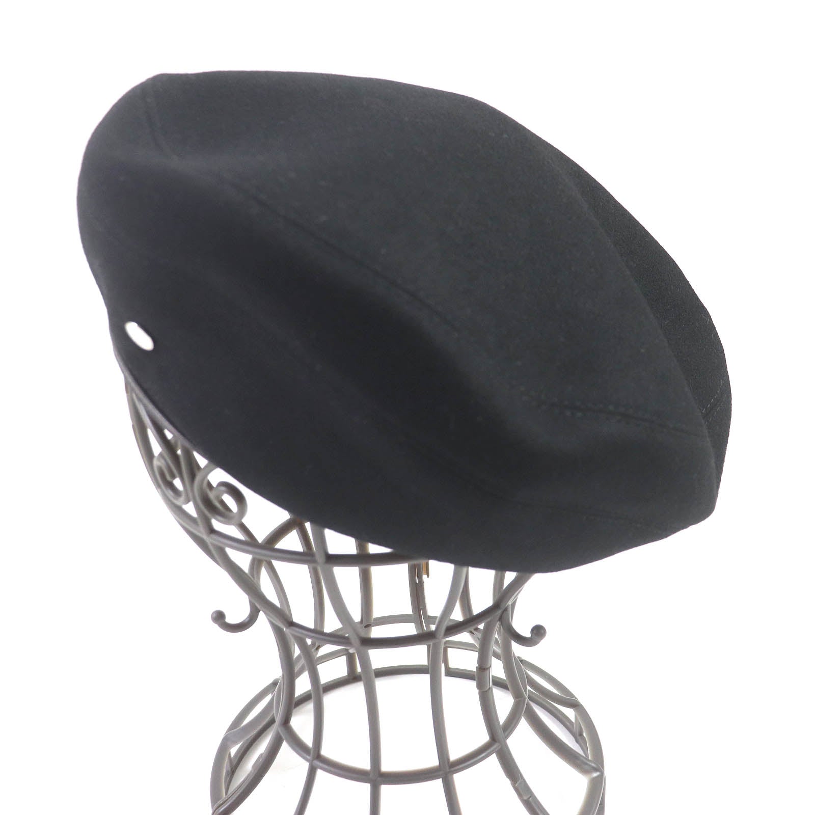 Hermes Cashmere Beret Hat Black 57 Women