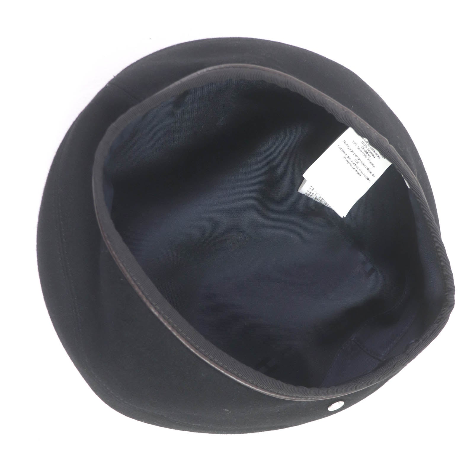 Hermes Cashmere Beret Hat Black 57 Women