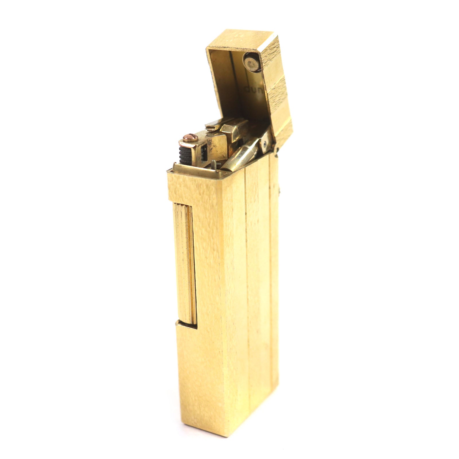 Dunhill Square Stripe Roller Gas Lighter Gold