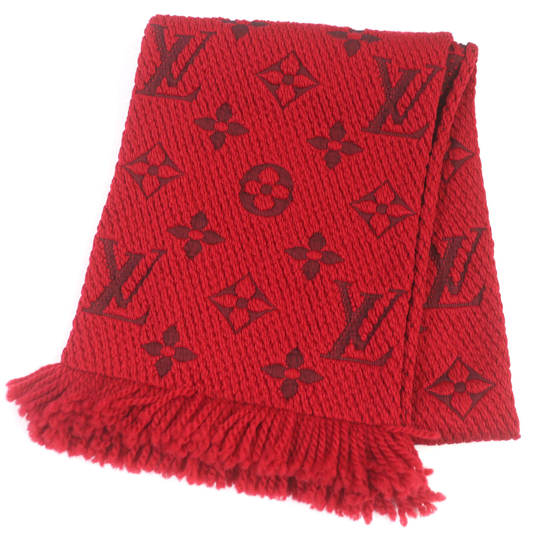 Louis Vuitton Wool Silk Monogram Shawl Scarf