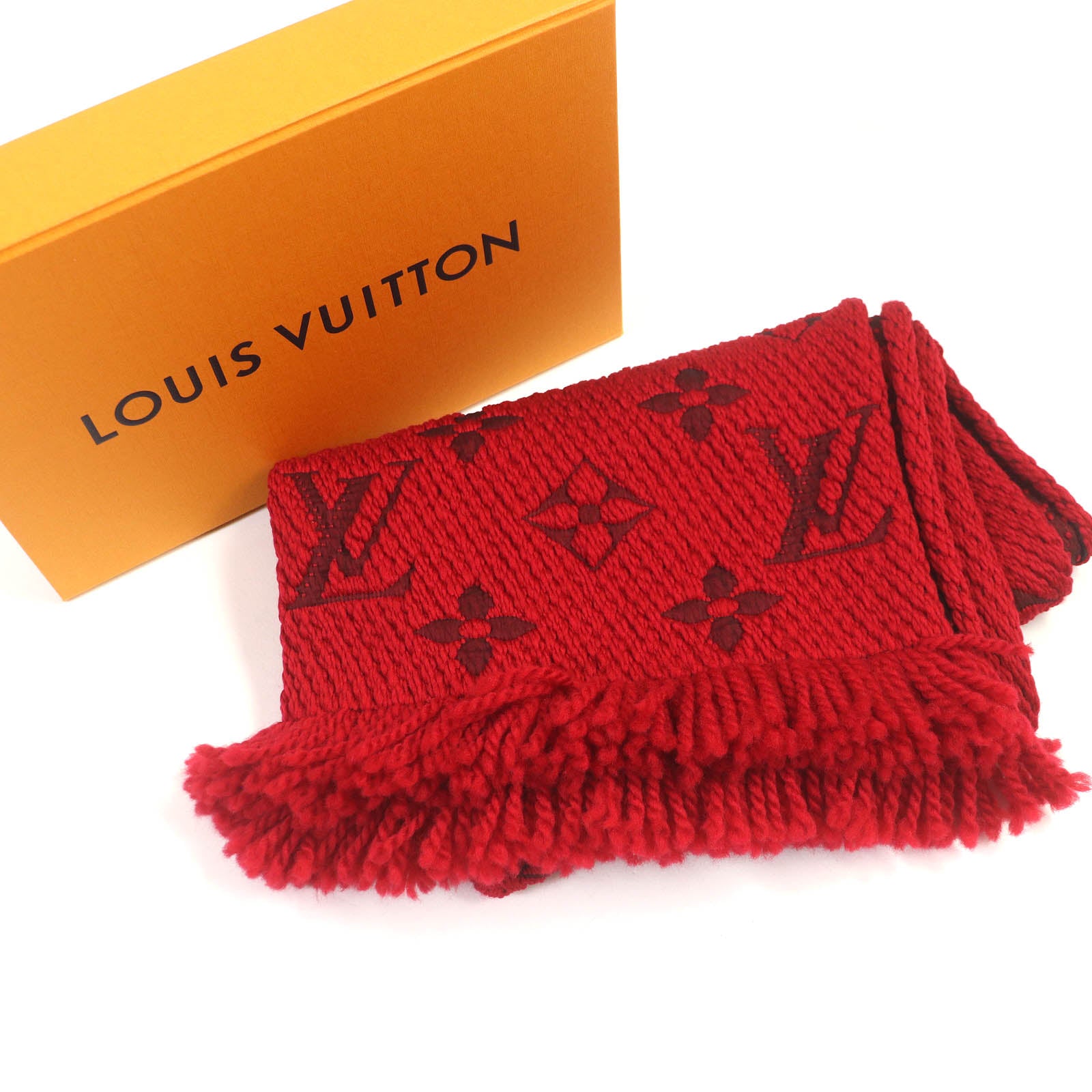 Louis Vuitton Wool Silk Monogram Shawl Scarf