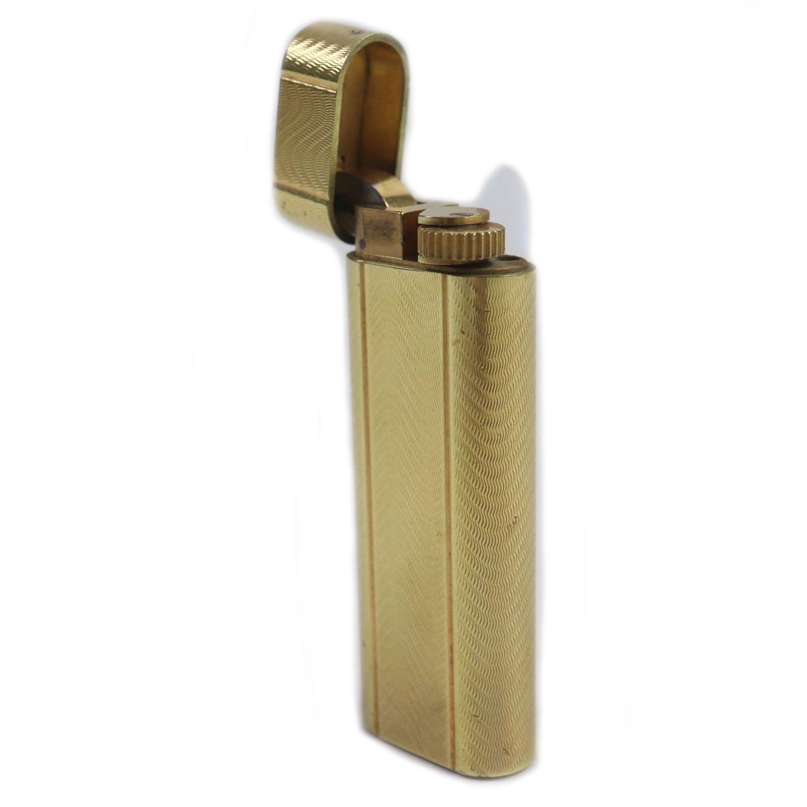 Cartier Oval Pattern Roller Gas Lighter Gold