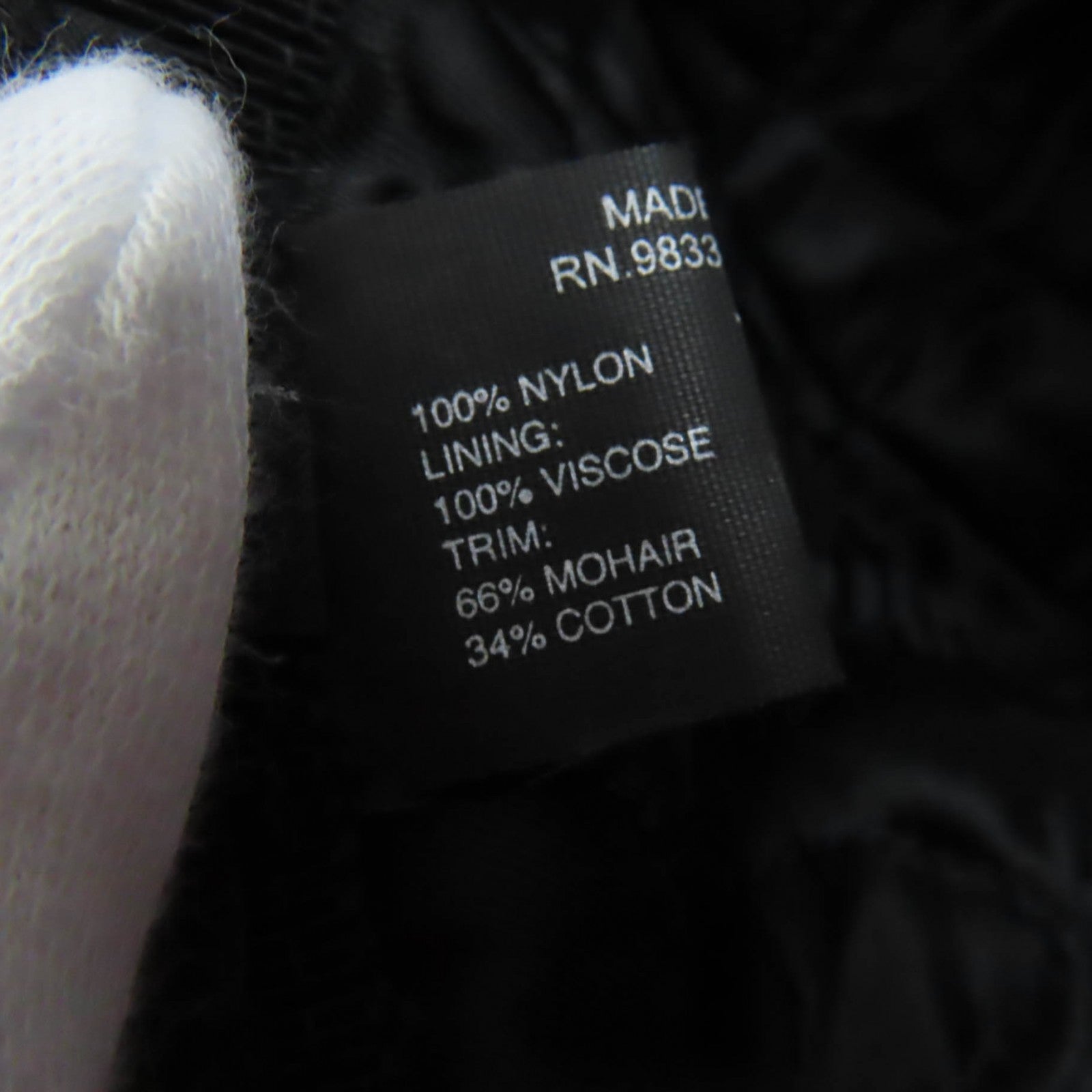 Prada Nylon Mohair Hat with Logo Black Purple