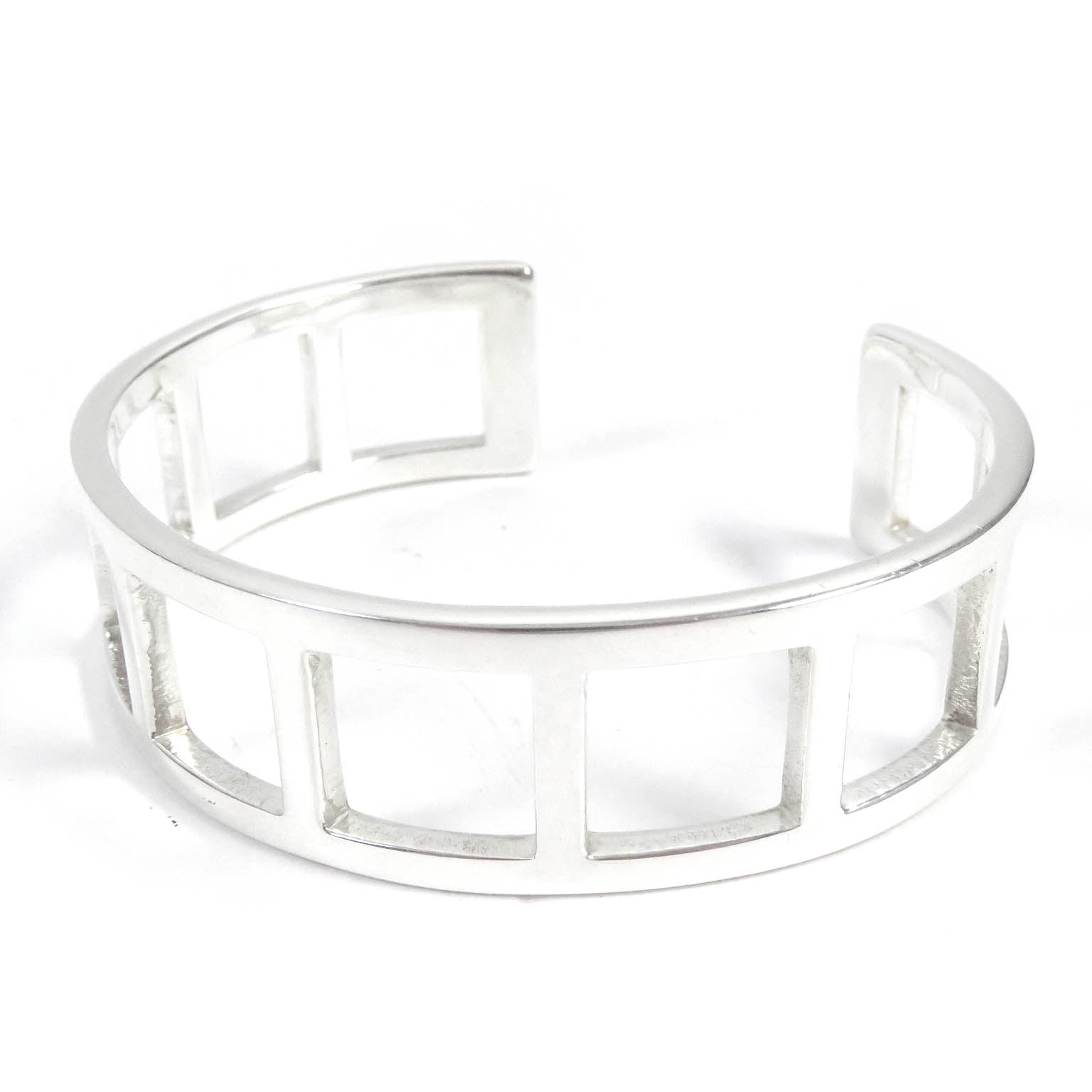 Gucci Vintage Silver Open Square Bangle Bracelet