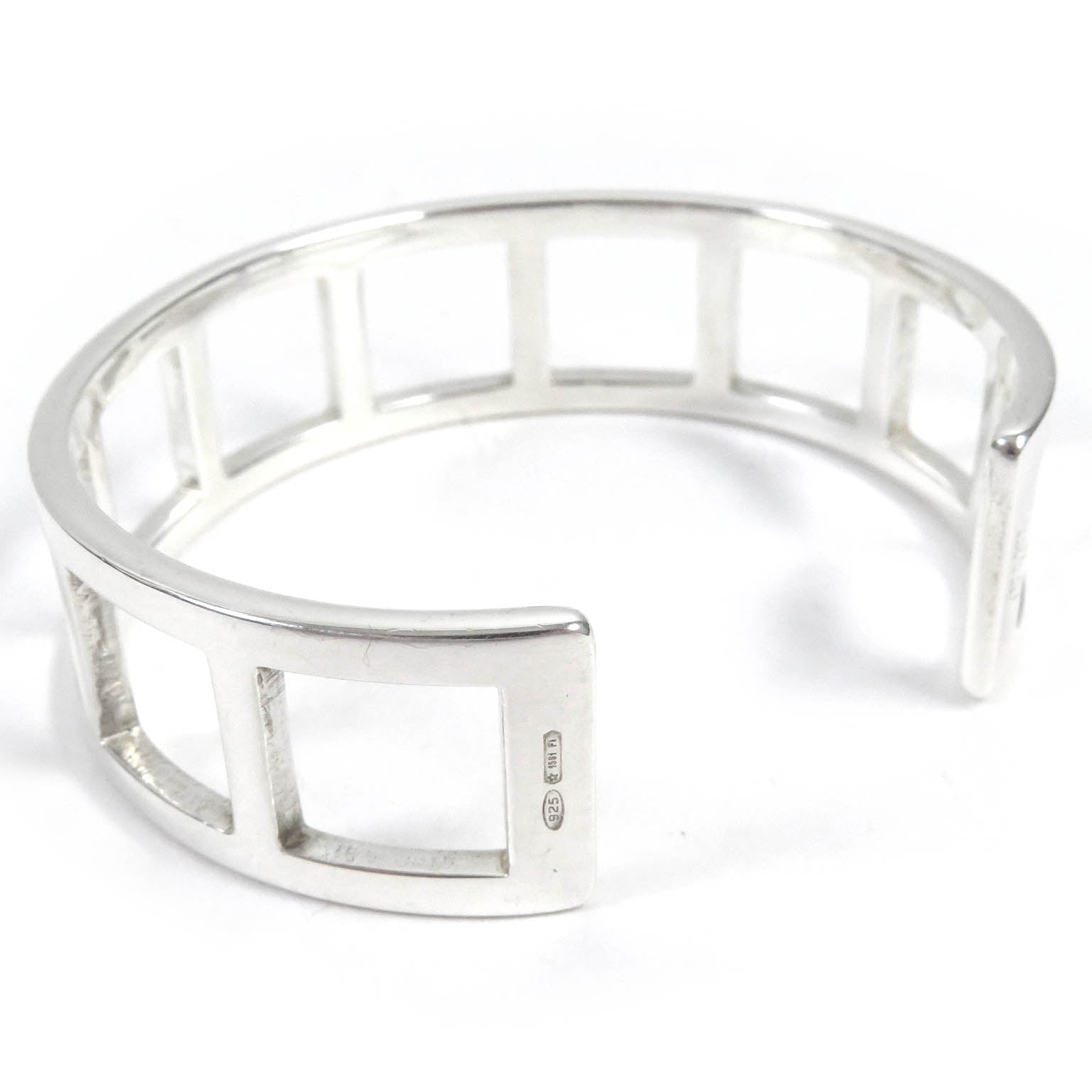 Gucci Vintage Silver Open Square Bangle Bracelet