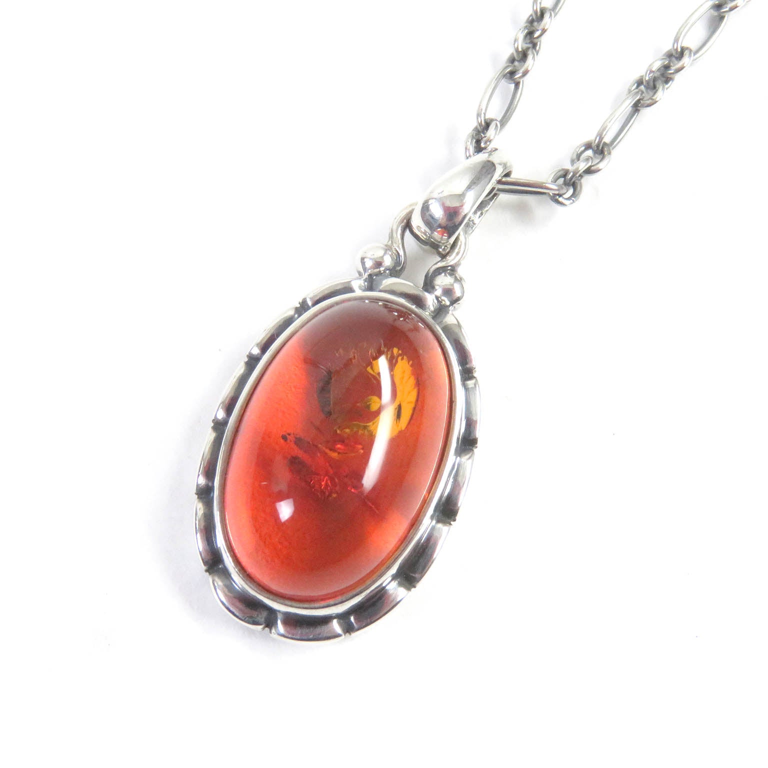 Georg Jensen Amber Pendant Necklace Silver