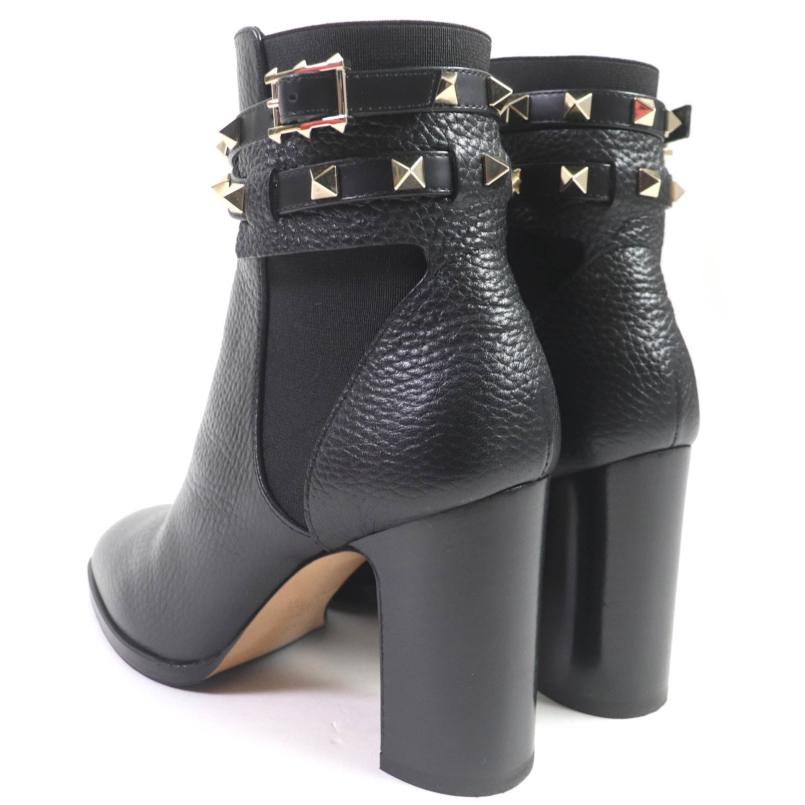 Valentino Rockstud Leather Ankle Boots Black