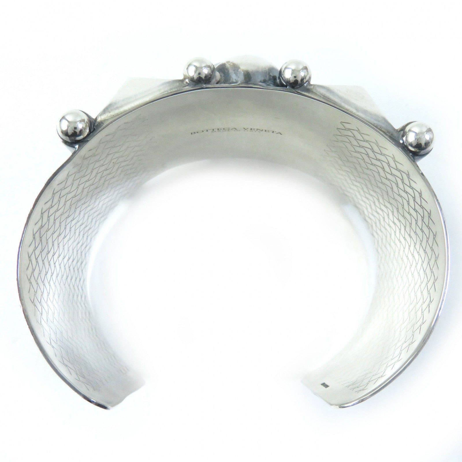 Bottega Veneta SV925 Stone T Bangle Silver