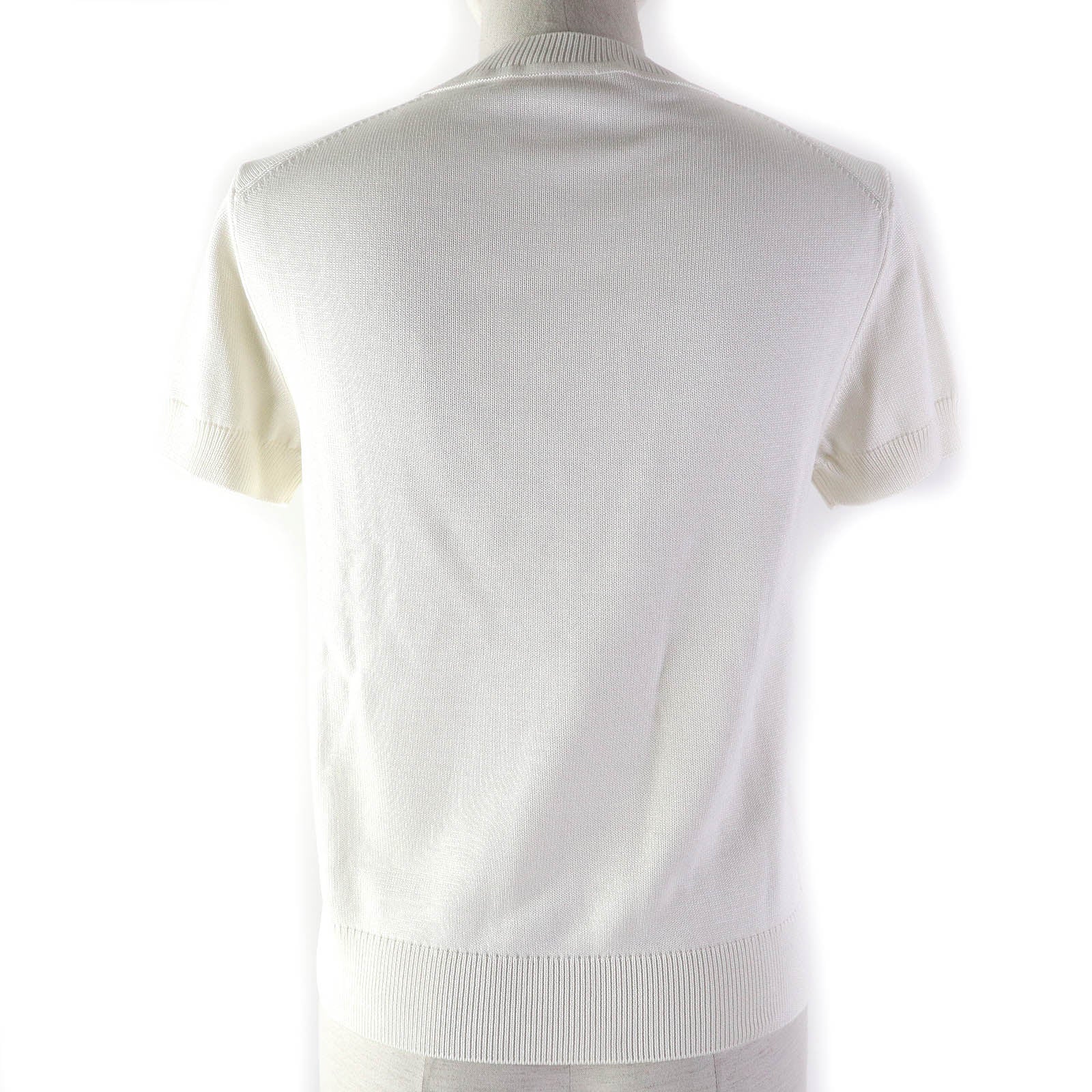 Hermes Silk Blend Short Sleeve Knit White 38