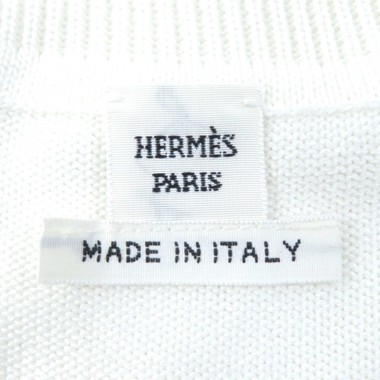 Hermes Silk Blend Short Sleeve Knit White 38