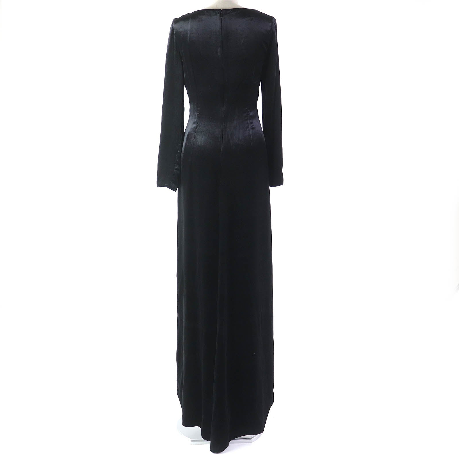 Valentino Silk Blend V-Neck Maxi Dress Black