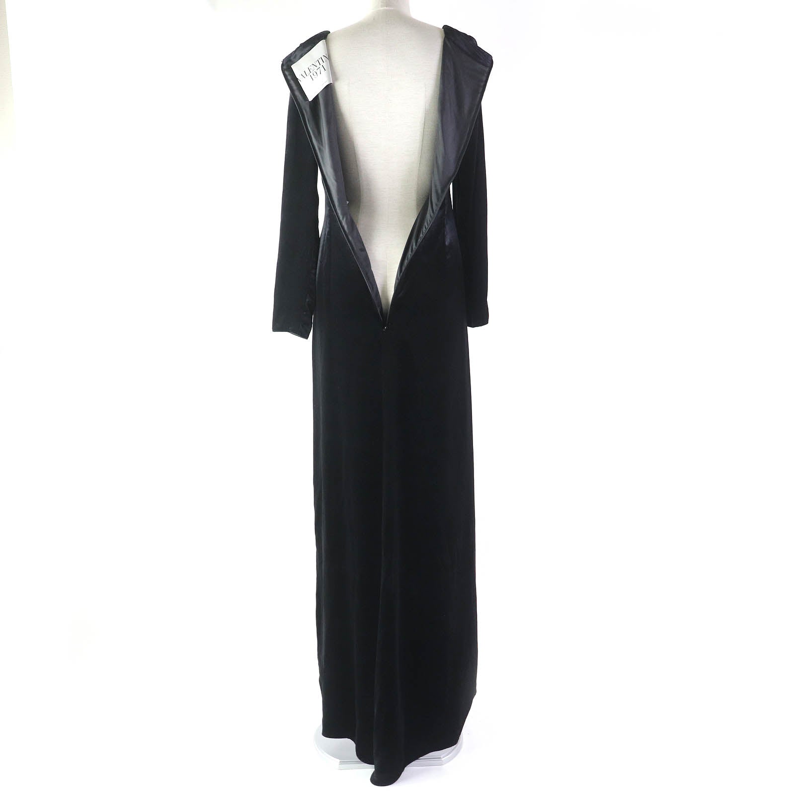 Valentino Silk Blend V-Neck Maxi Dress Black