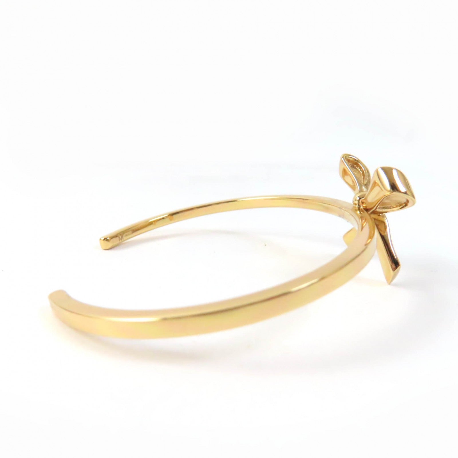 Fendi Logo Ribbon Bracelet Bangle Gold