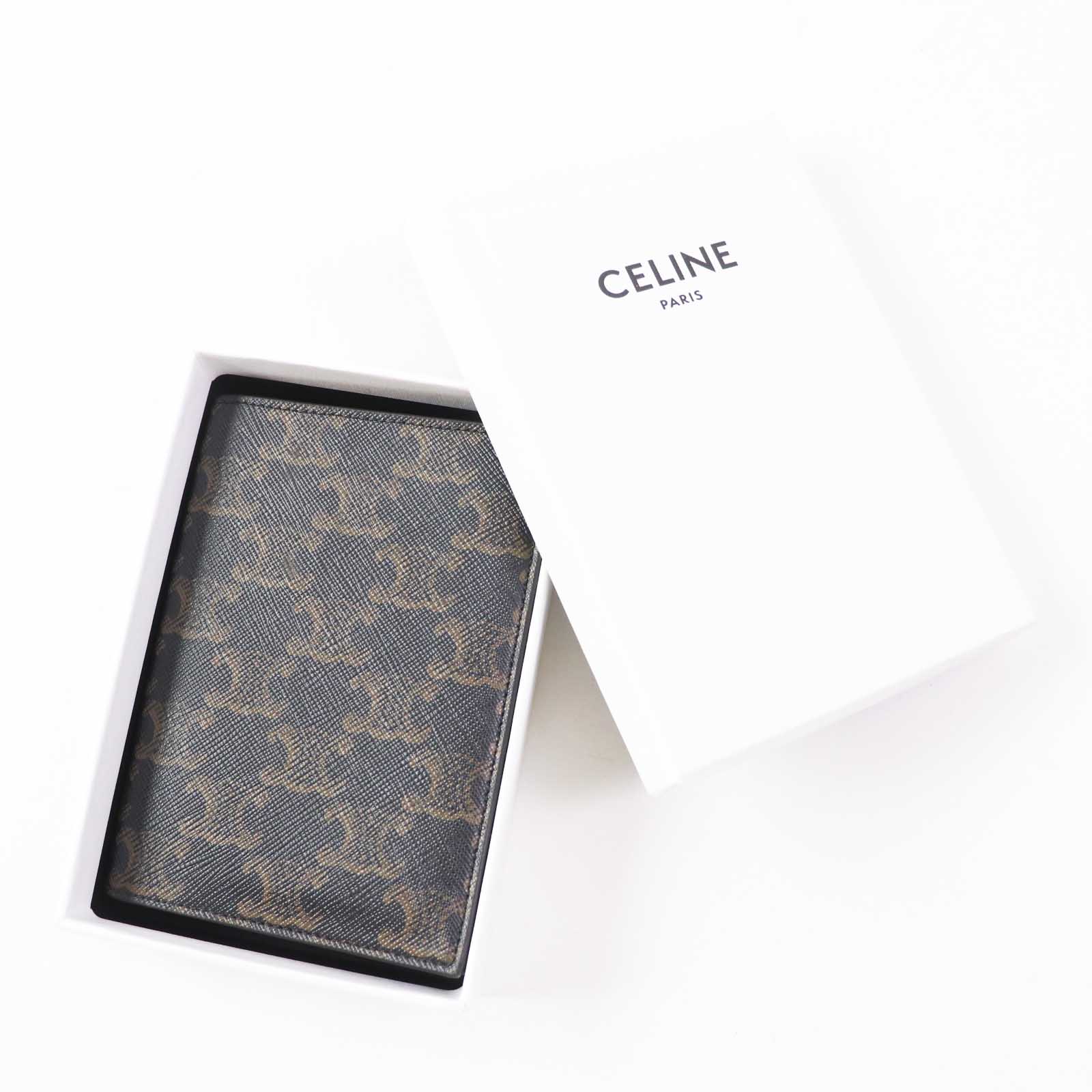 Celine Triomphe PVC Leather Passport Case