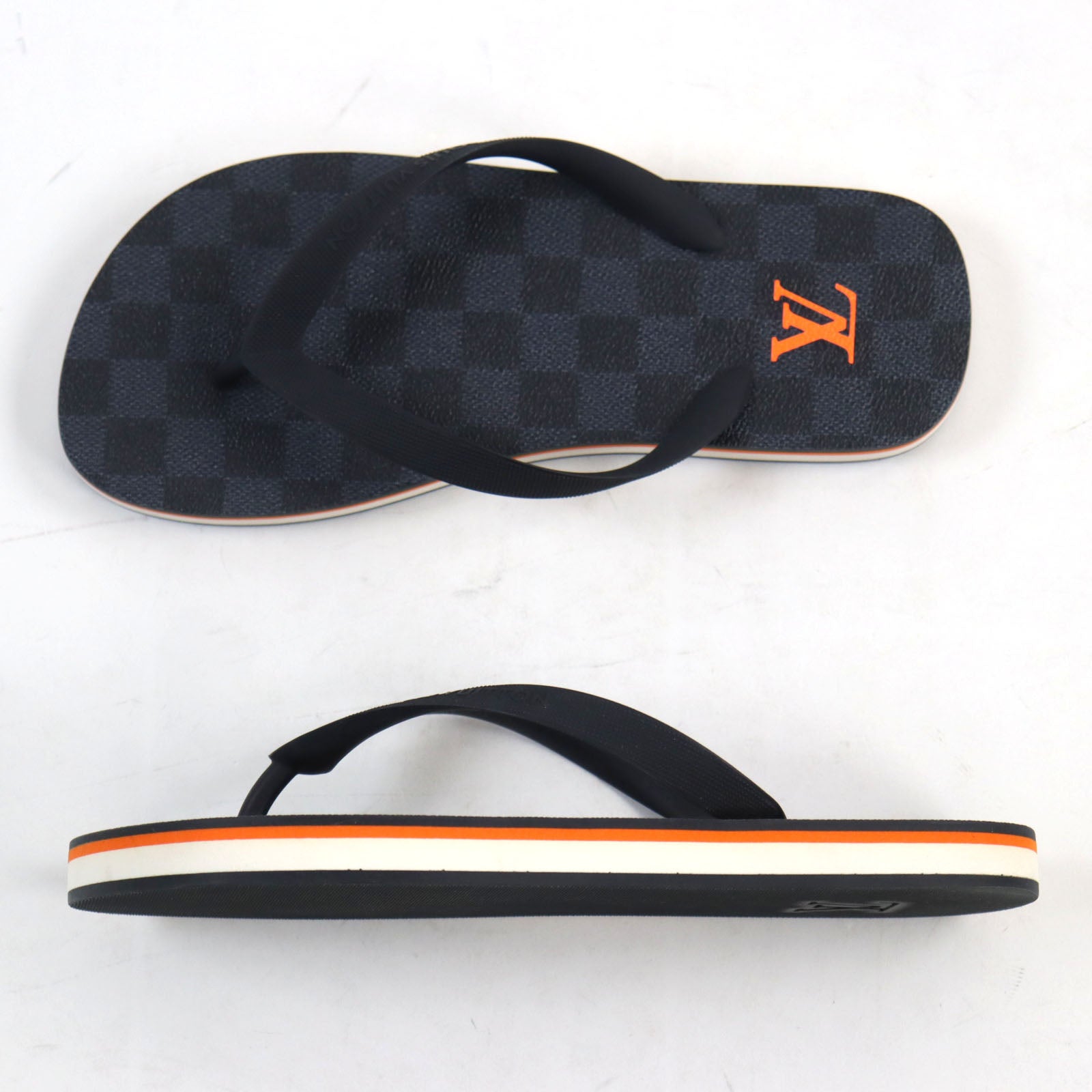 Louis Vuitton Damier Thong Sandals Navy