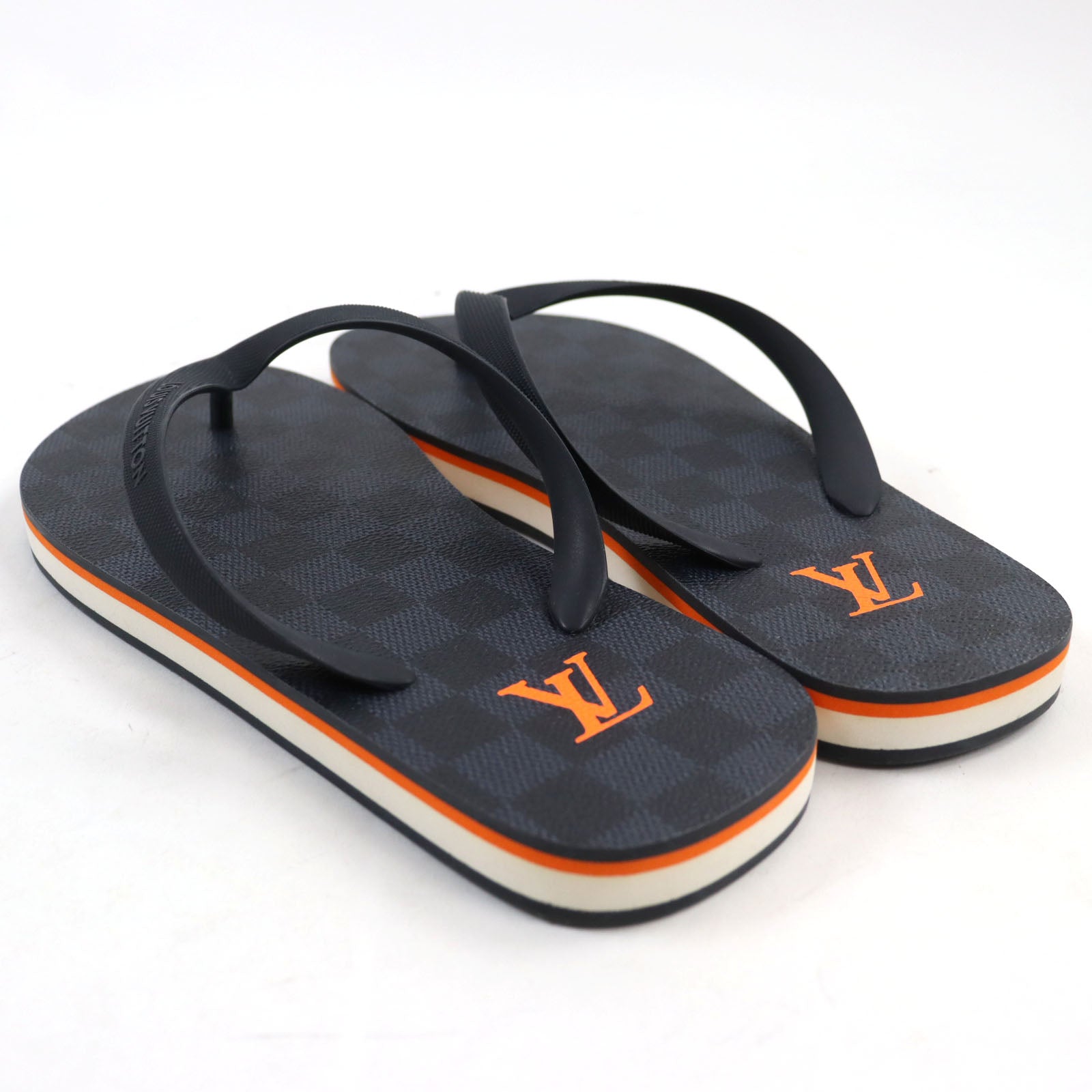 Louis Vuitton Damier Thong Sandals Navy