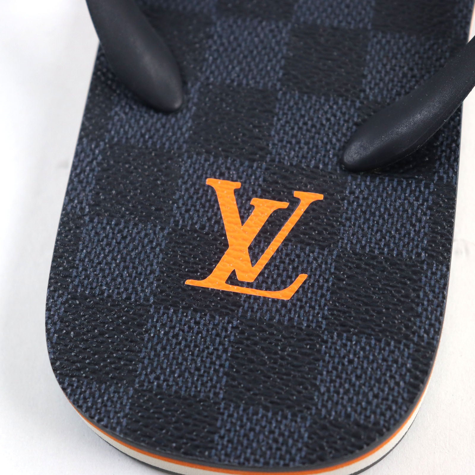 Louis Vuitton Damier Thong Sandals Navy