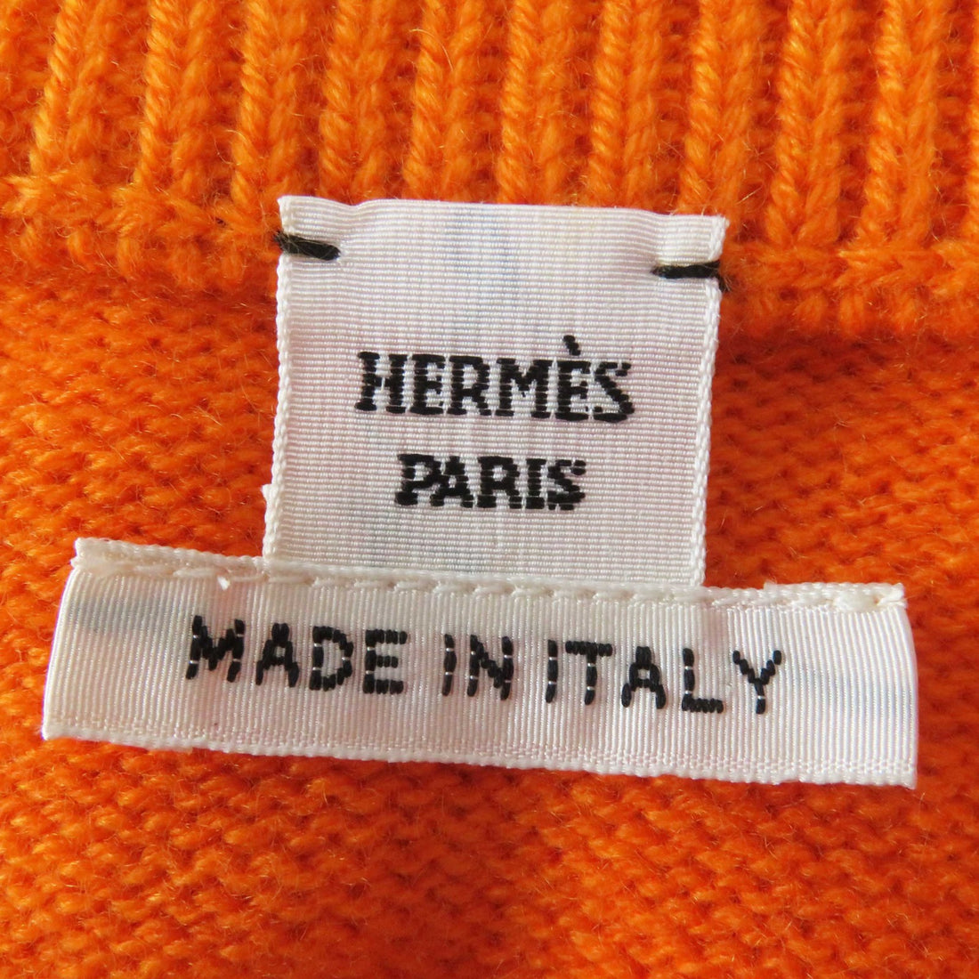 Hermes Cashmere Knit Top Orange 38 Women