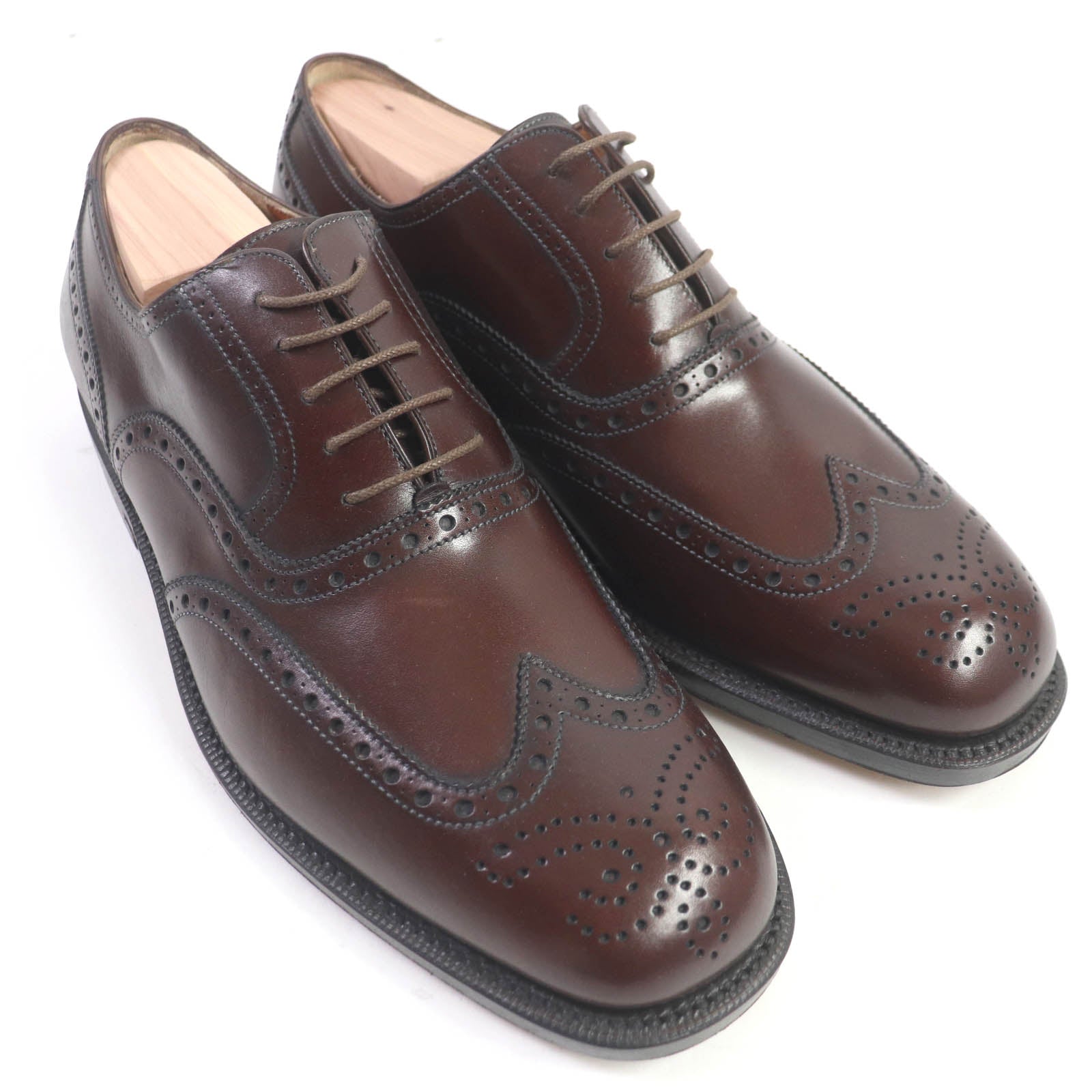 Salvatore Ferragamo Tramezza Wingtip Brogue Leather Shoes