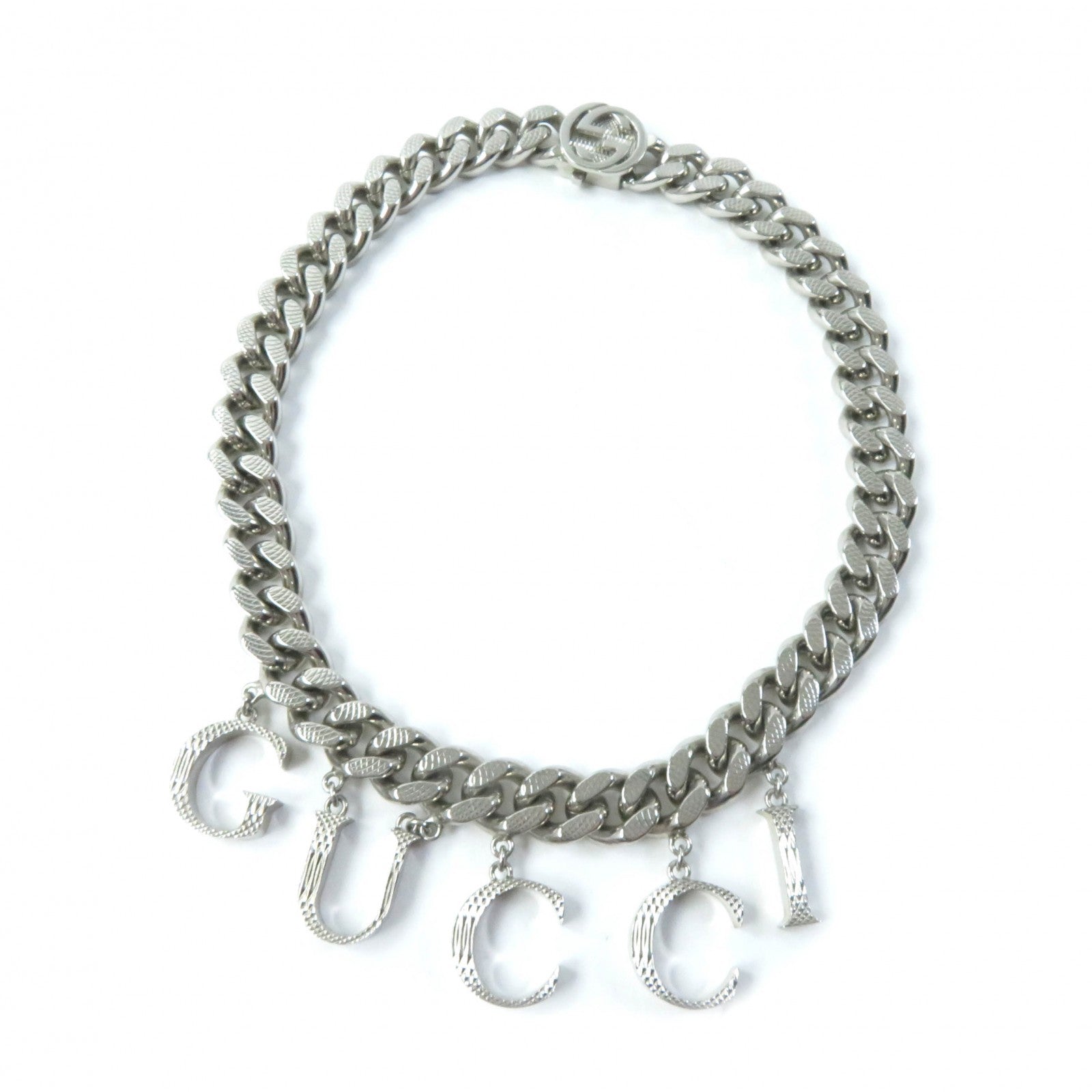 GUCCI Silver Interlocking Necklace 675769