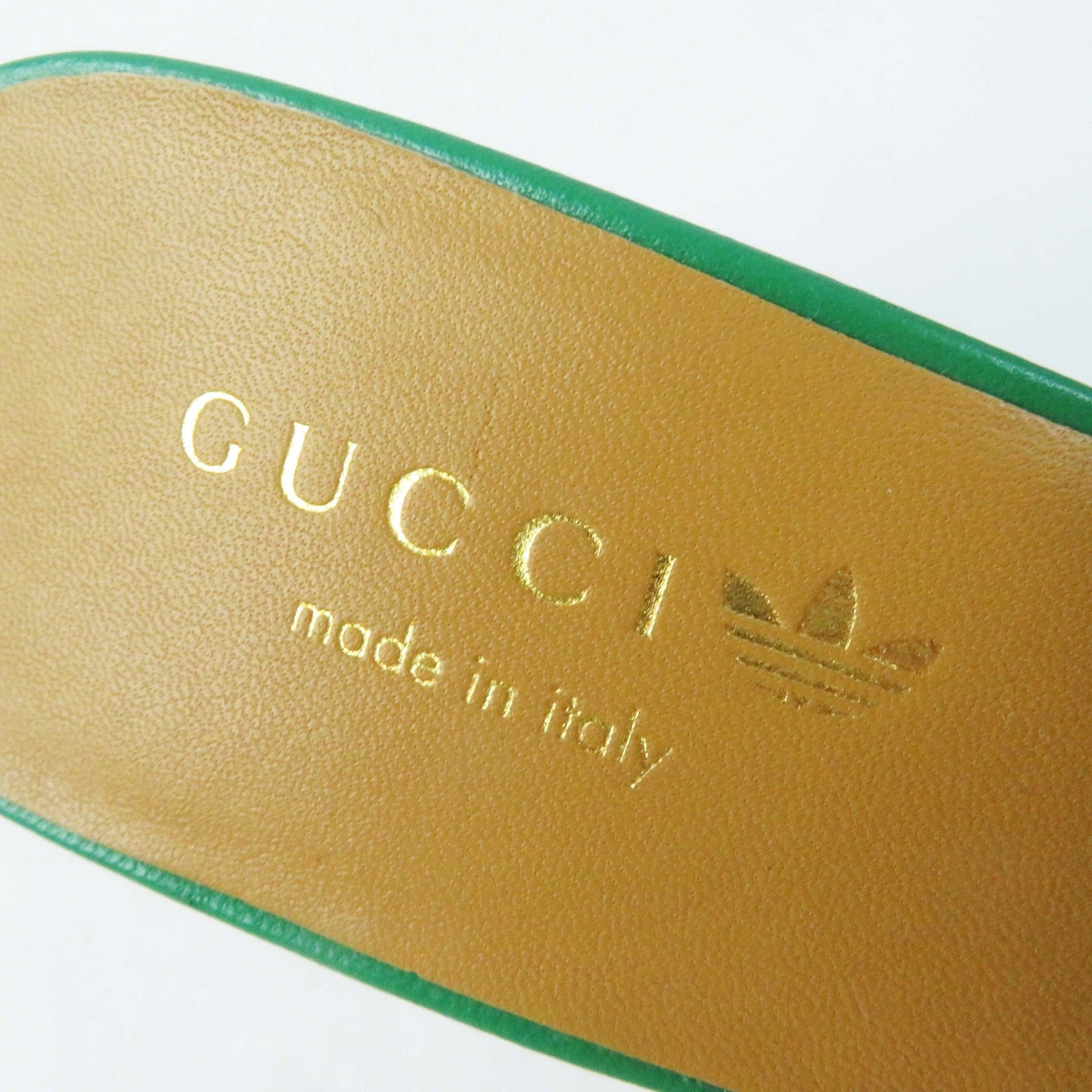 Gucci GG Logo Leather Mule Green 36