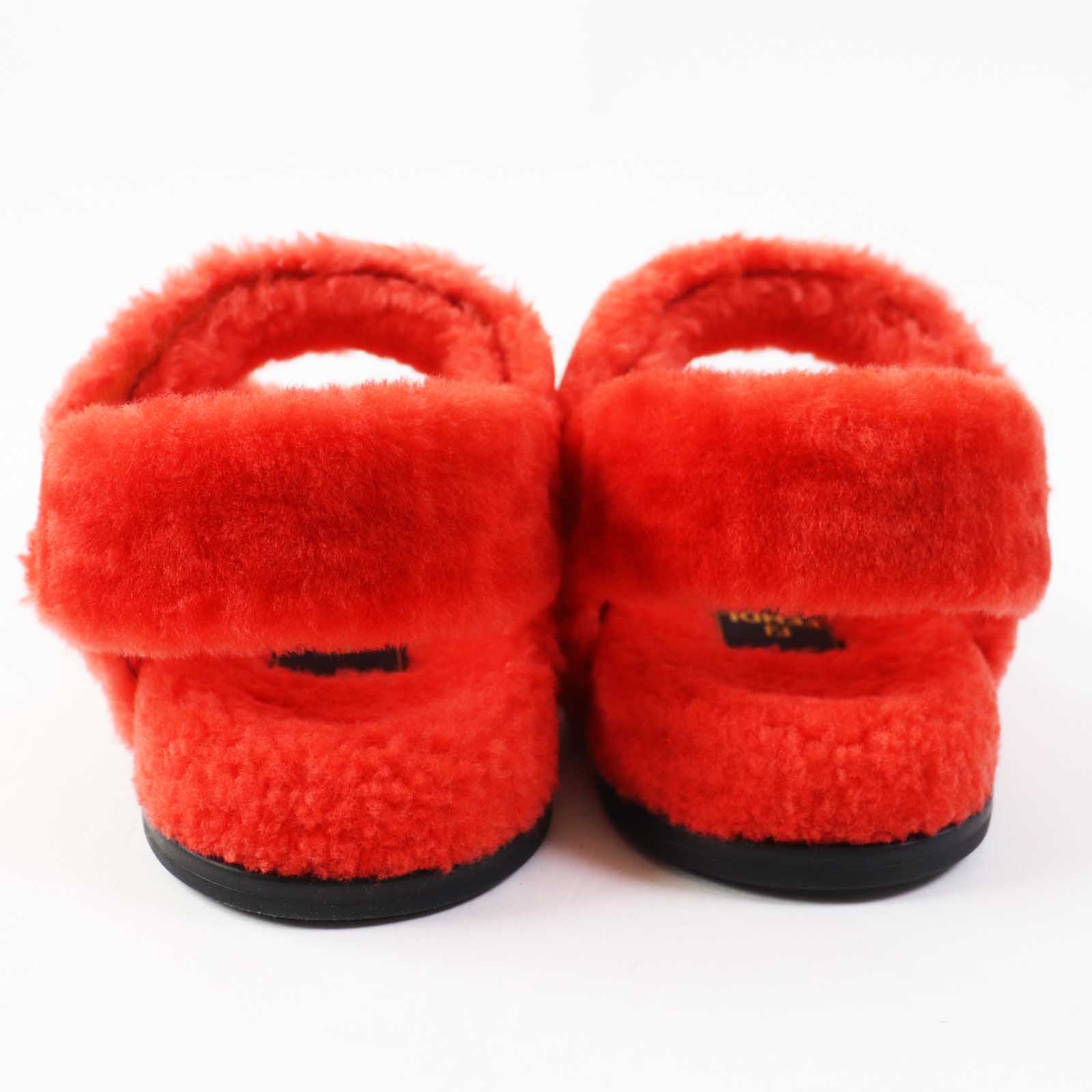 Fendi Skims Collaboration Zucca Sheep Fur Sandals