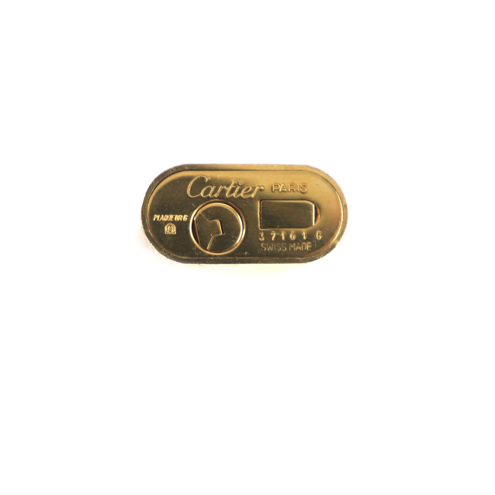 Cartier Oval Pattern Roller Gas Lighter Gold