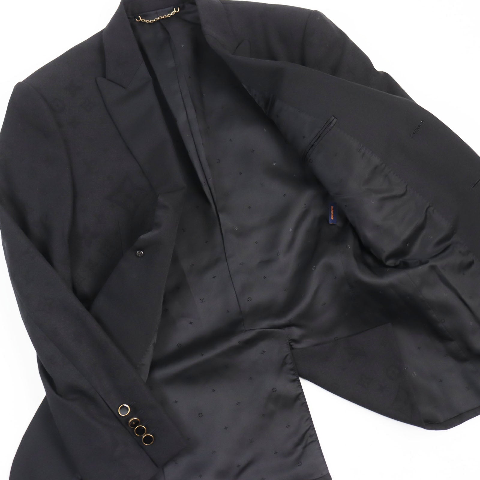 Louis Vuitton Monogram Suit Black Jacket 46 Pants 38