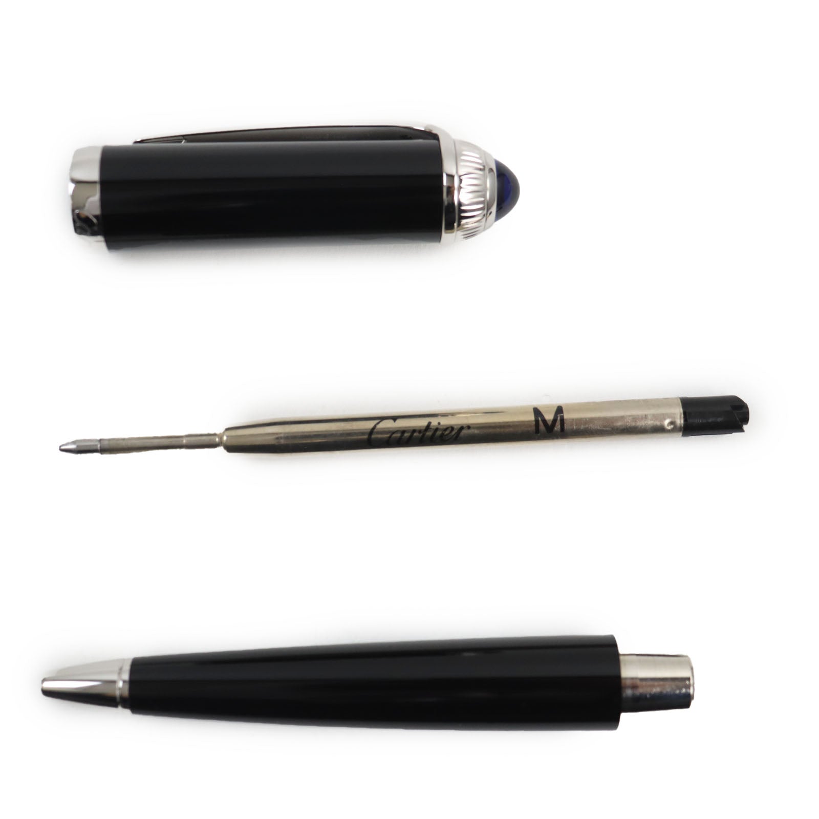 Cartier Roadster Ballpoint Pen Black Silver