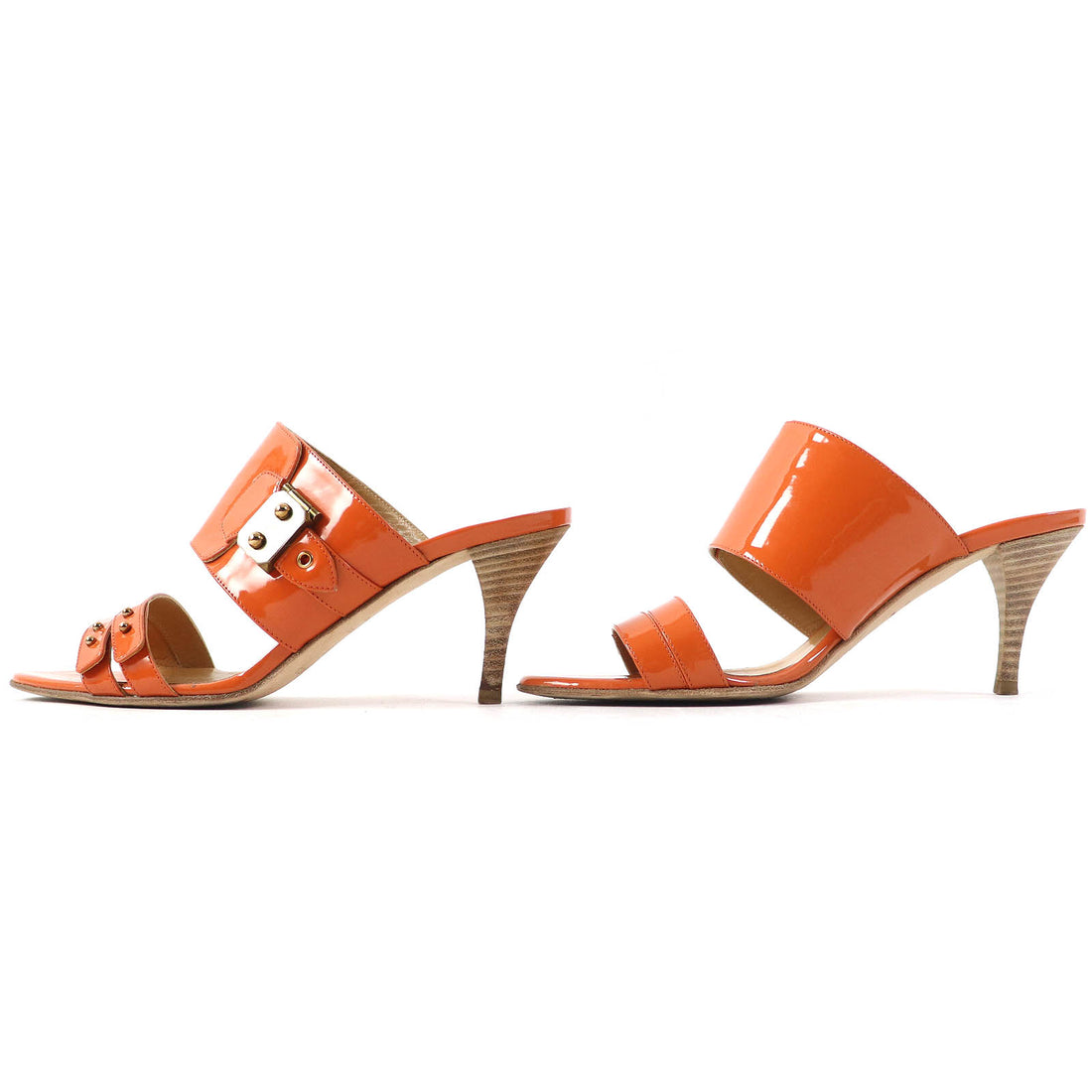 Hermes Sac a Depeche Metal Sandals Orange 36