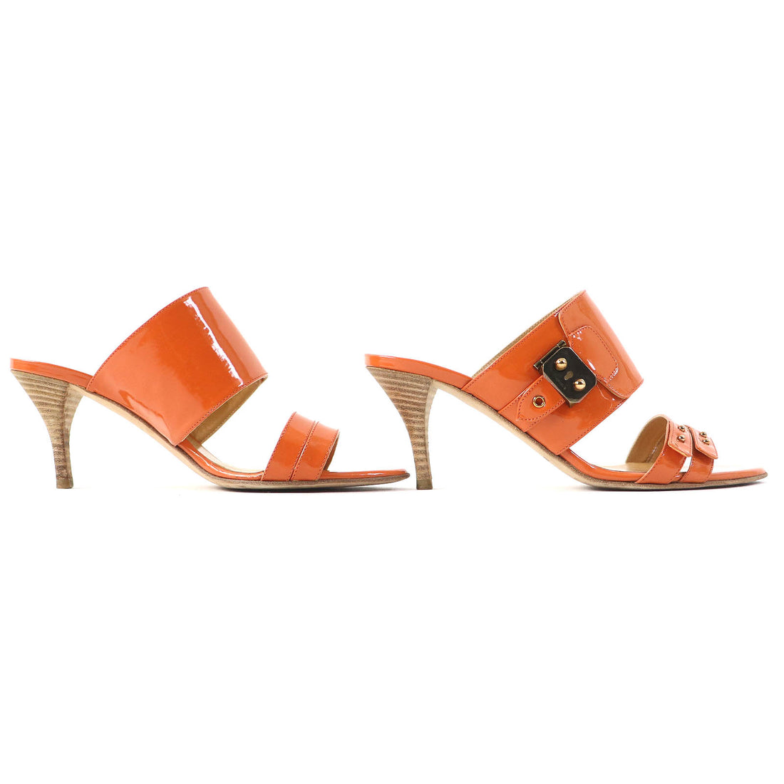 Hermes Sac a Depeche Metal Sandals Orange 36