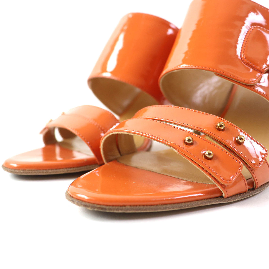 Hermes Sac a Depeche Metal Sandals Orange 36