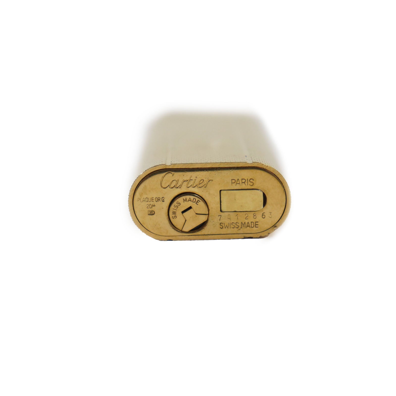 Cartier Oval Pattern Gas Lighter Gold