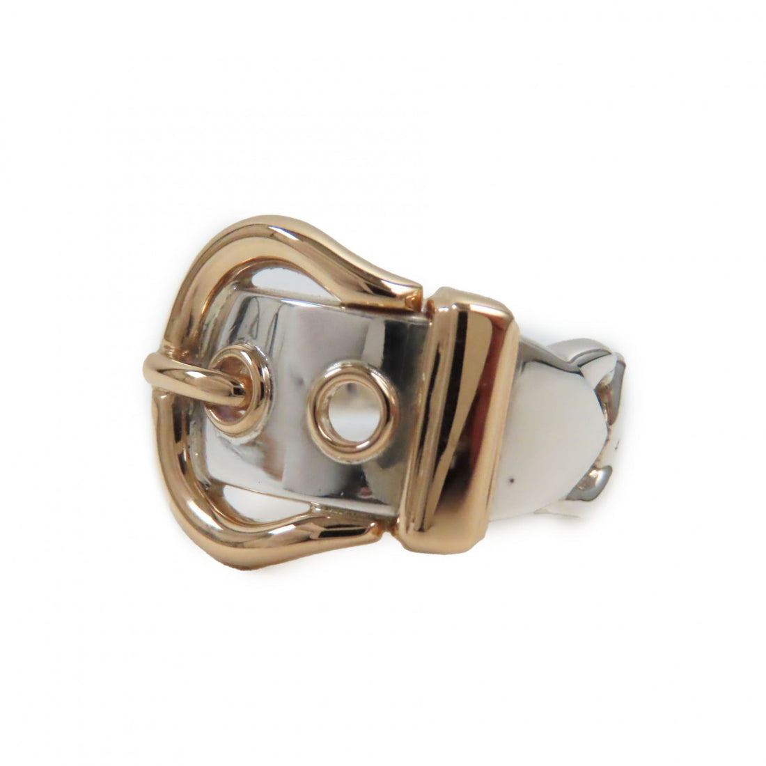 Hermes Silver Gold Ring Size 9