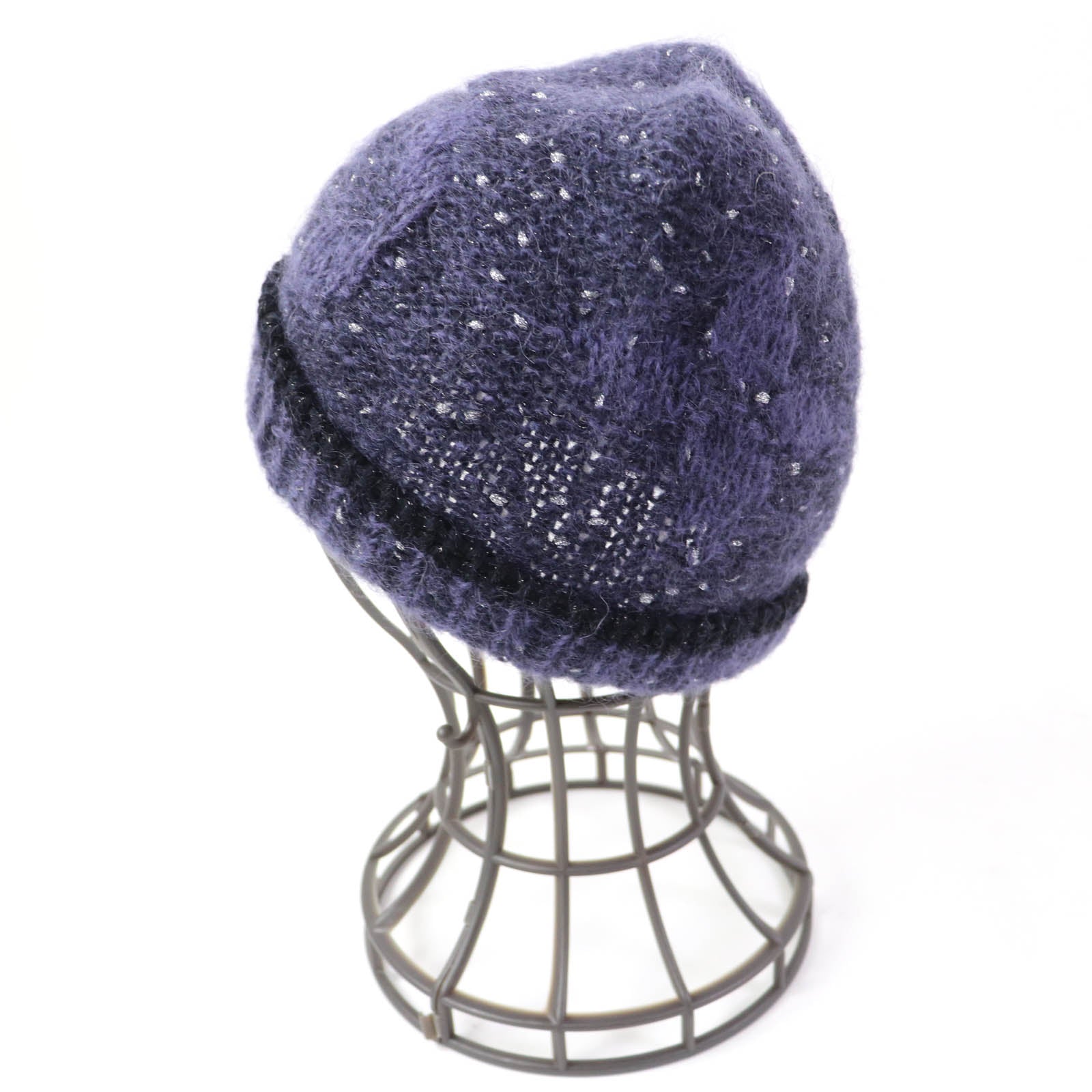 Louis Vuitton Nylon Mohair Knit Hat Purple