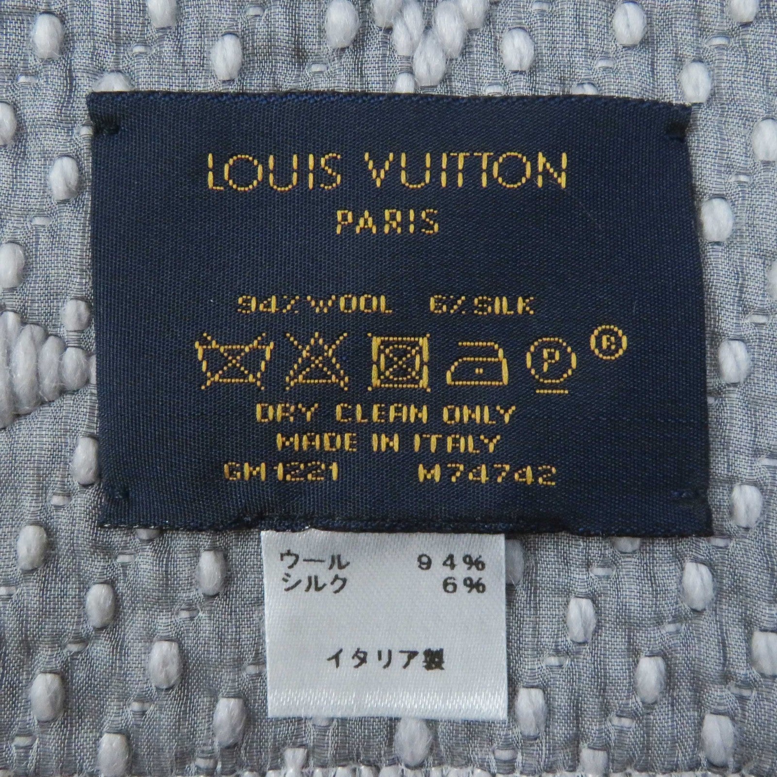 Louis Vuitton Wool Silk Logo Mania Scarf M74742