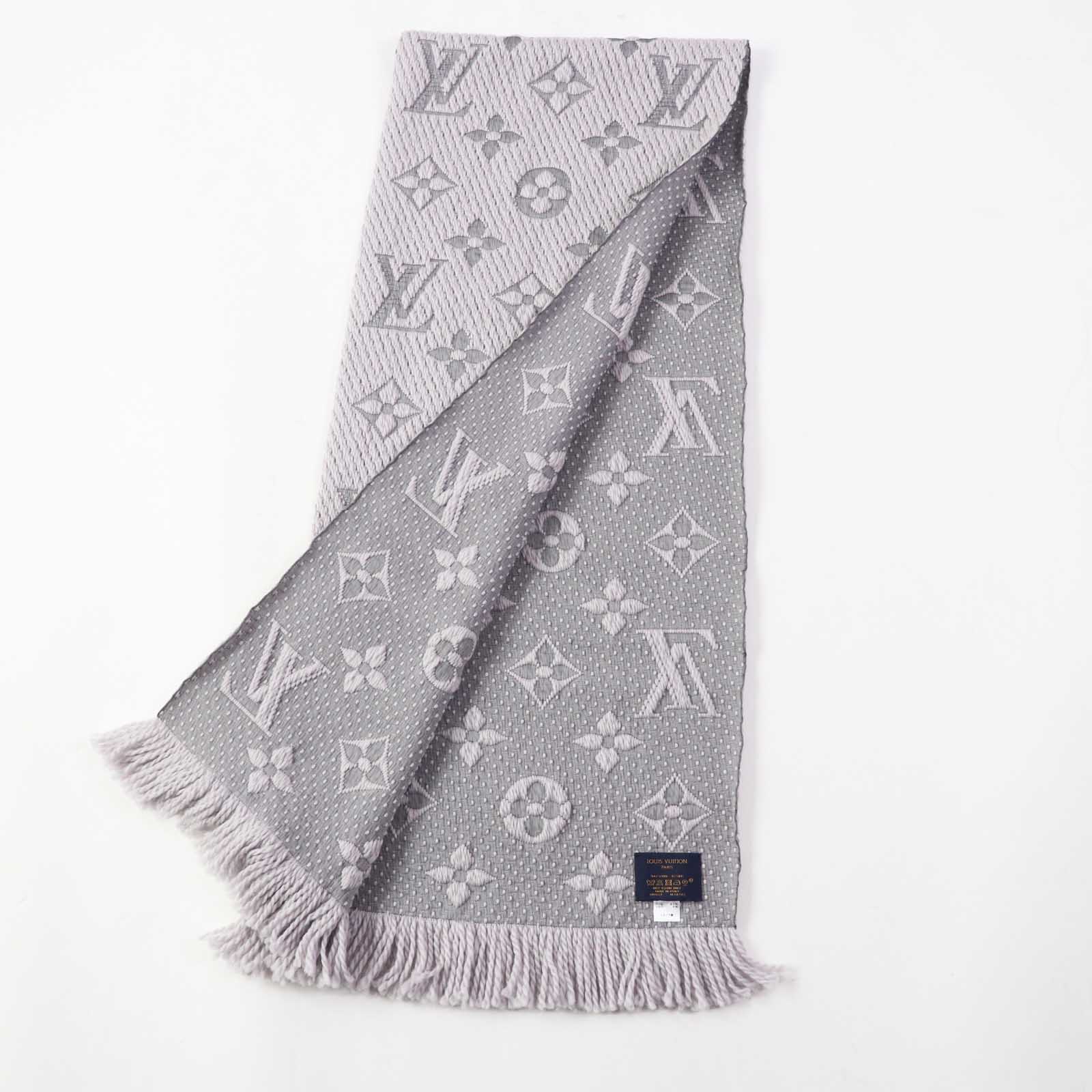 Louis Vuitton Wool Silk Logo Mania Scarf M74742