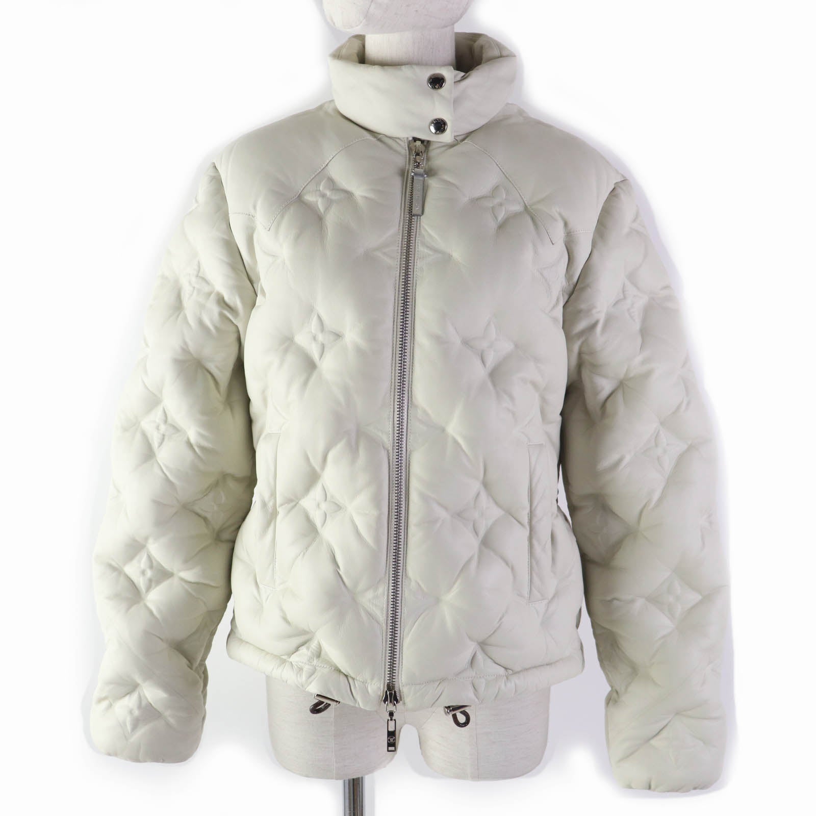 Louis Vuitton Lamb Leather Down Jacket Ivory 36