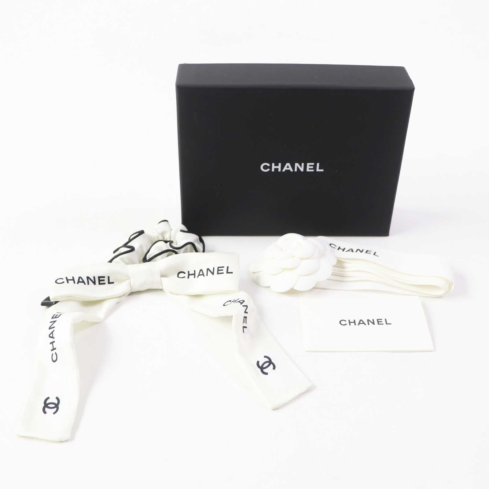 Chanel Logo Ribbon Scrunchie Hair Accessory