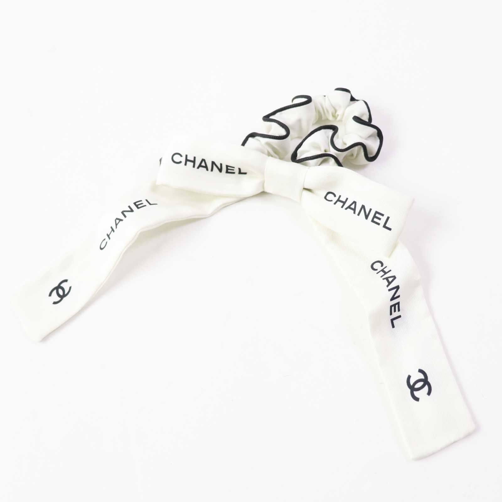 Chanel Logo Ribbon Scrunchie Hair Accessory