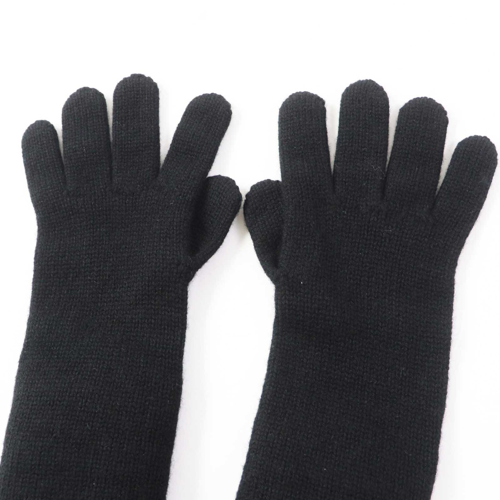 Chanel 13B Cashmere Gloves Black Women